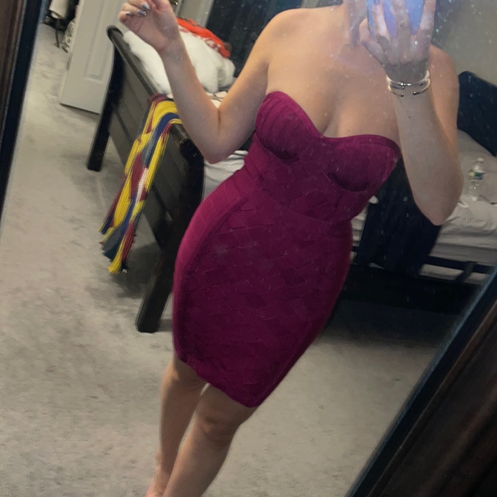 Fashion nova maroon bandage strapless dress